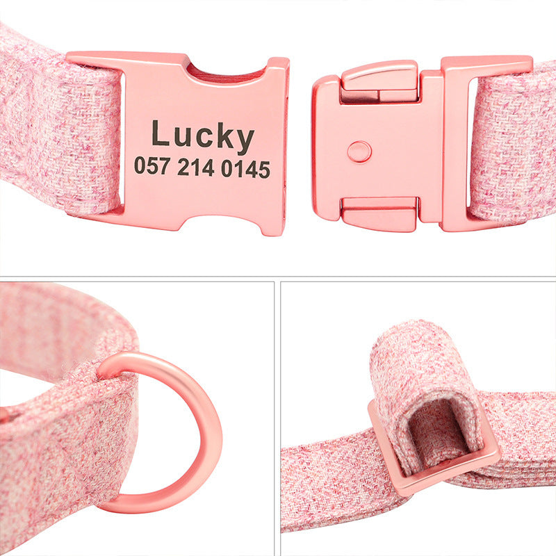 Pet Dog Collar Engraving Anti-Lost Traction Rope Supplies