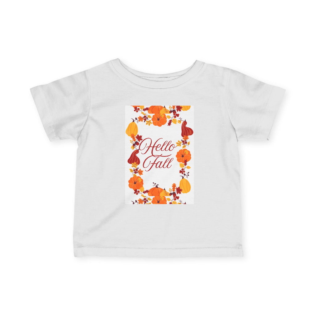 Fall Themed Infant Tee, Hello Fall Kids Shirt, Baby Autumn Outfit, Toddler Seasonal Apparel, Cute Fall T-Shirt