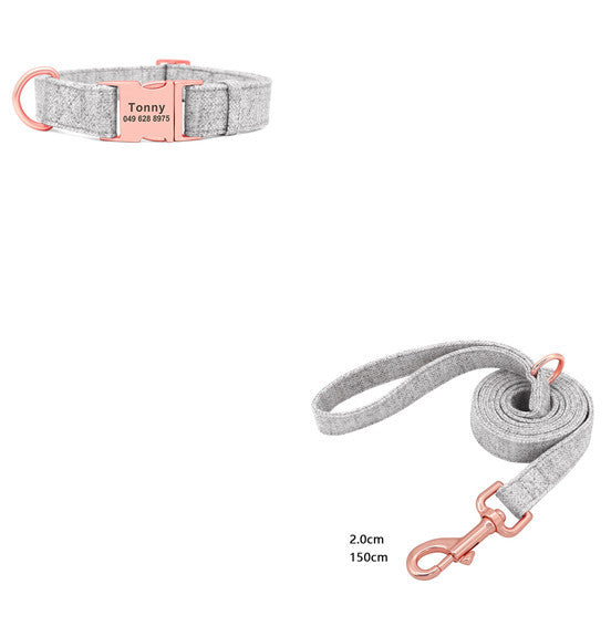 Pet Dog Collar Engraving Anti-Lost Traction Rope Supplies