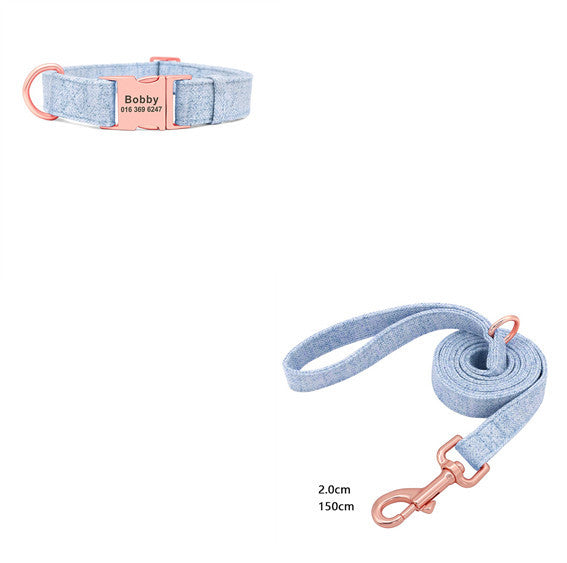 Pet Dog Collar Engraving Anti-Lost Traction Rope Supplies